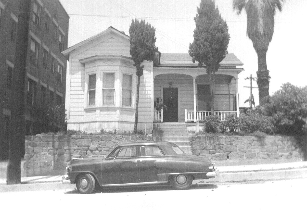 Mary J. Wagner's aunt Lee and Uncle Harry Beisel's home in downtown Los Angeles, Bunker Hill area.  The picture was taken July, 1954.